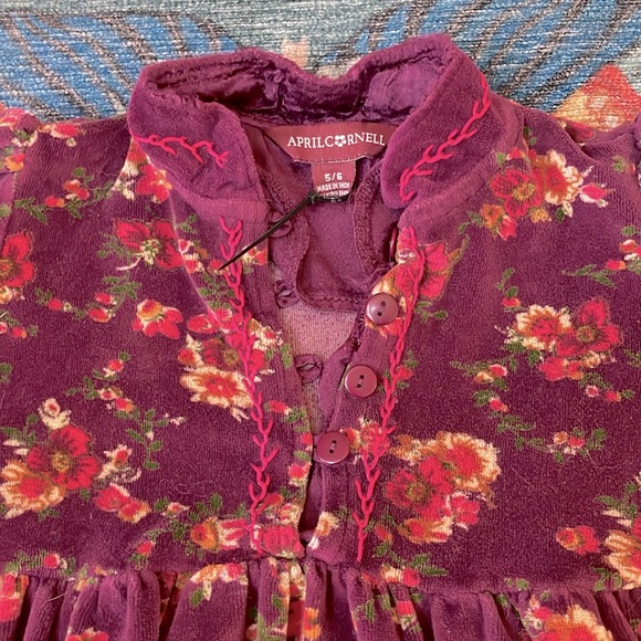 Beautiful htf velvet April Cornell girls Victorian dress with pockets 5/6 - Picture 2 of 5